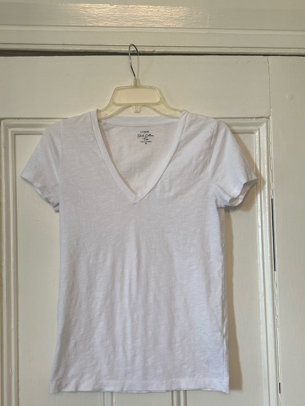 J.Crew Slub Cotton V-Neck Tee White Size S. Minimalist The Perfect Summer Tee